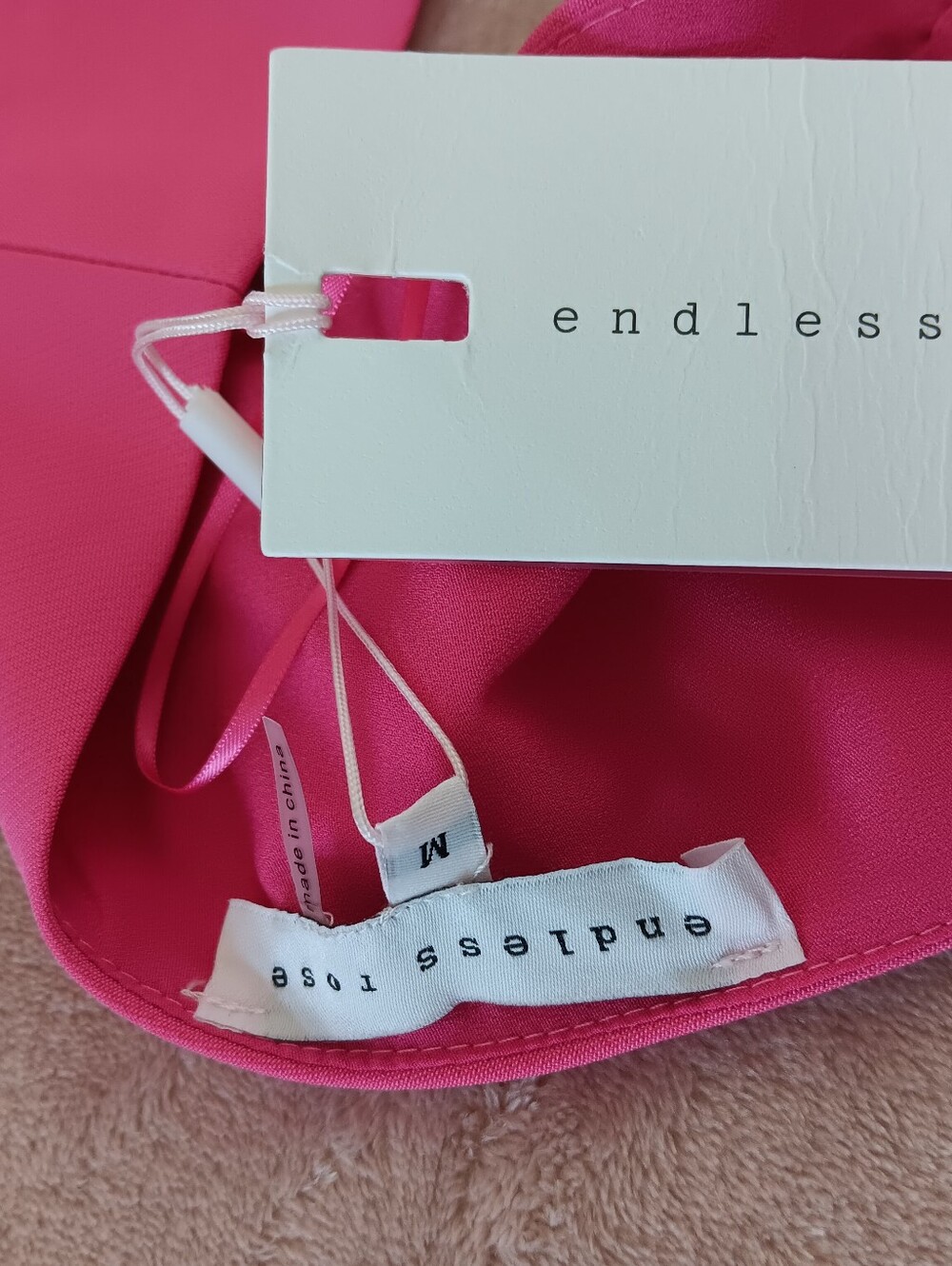 Endless Rose Hot Pink V-Neck Mini Dress with Waist Cutout - Picture 9 of 10